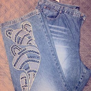 NWT-Designer retro plus size blue jeans